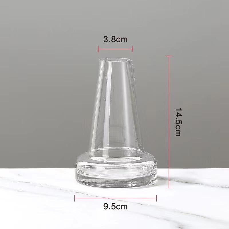 

European Style Grey Glass Vase for Office Desk Dry Flower Hydroponic Home Decor Handmade