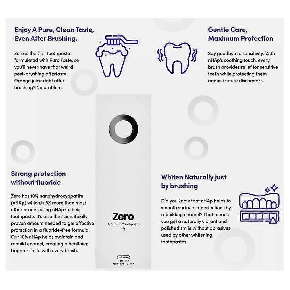 2026 1-3 peças Pasta de Dente Zero 10% Nano-Hidroxiapatita para Proteção Avançada do Esmalte