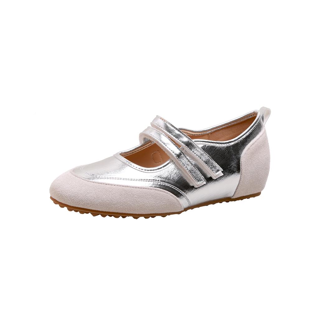 6338-2 Höhensteigernde Sport-Mary-Jane-Schuhe Damen Vielseitige Rote Ballerinas Ballett Deutsche Trainingsschuhe