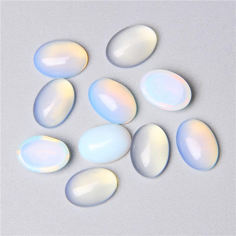 5pc Natural Stone Cabochon Oval Charm Egg Shape Flatback Stone Loose Cabochon for DIY Jewerly Ring Necklace Bracelet Accessories