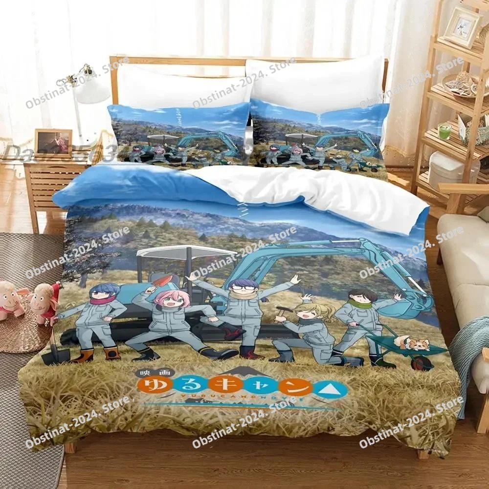 Fashion 3d Printing Anime Laid-Back Camp Bedding Set Single Twin Full Queen King Size Bed Set Adult Kid Bedroom Duvet cover Sets