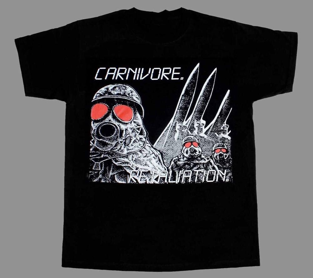 Retro CARNIVORE Band Retaliation Shirt Short Sleeve Black Unisex S-4XL 1J0232 Unisex T-Shirt S