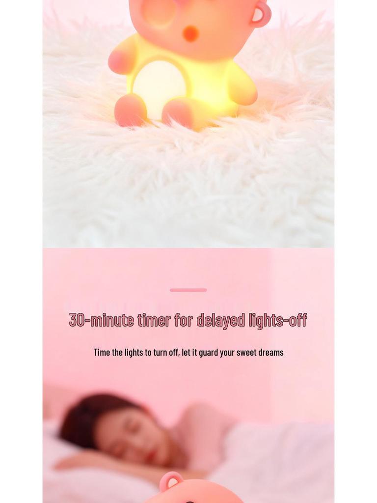 USB Rechargeable Silicone Night Light: Bedside Lamp & Sleep Aid for Babies