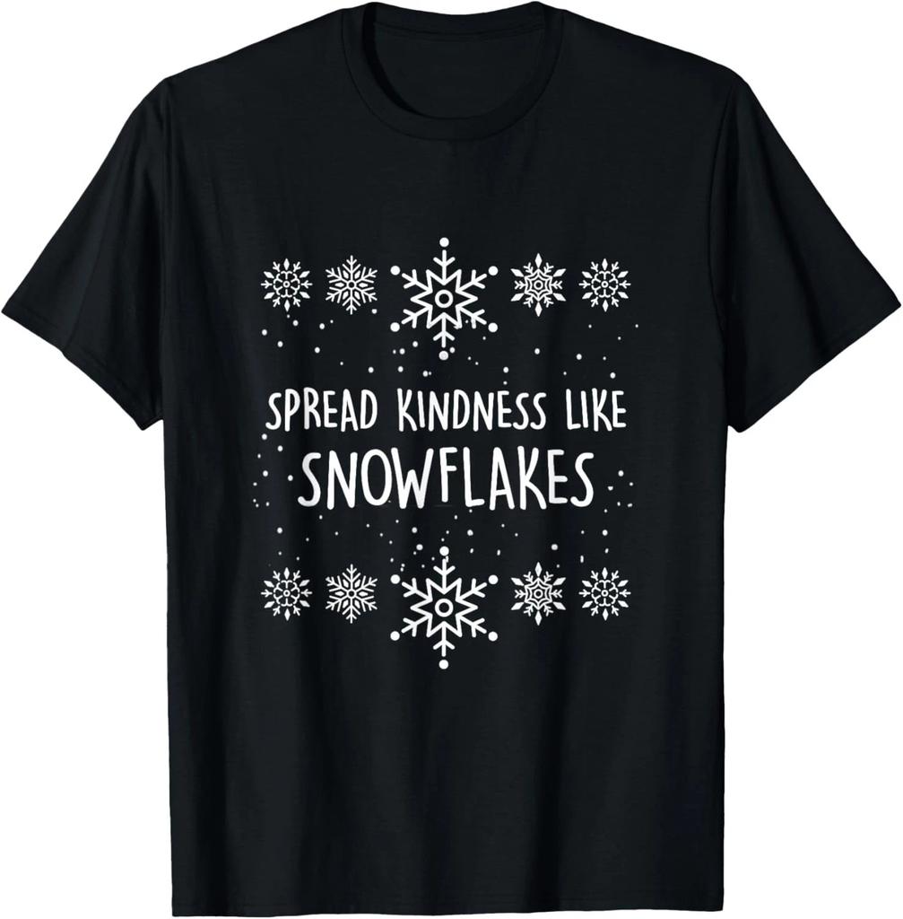 Xmas Themed Spread Kindness Like Snowflakes Merry Christmas T- Shirt