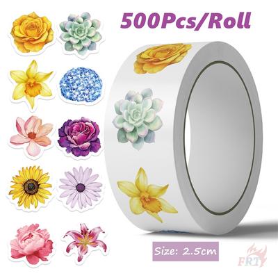 500Pcs/Roll Flowers In Blossom Kids Rewards Stickers - DIY Scrapbooks Album Decor Sealing Label Decals