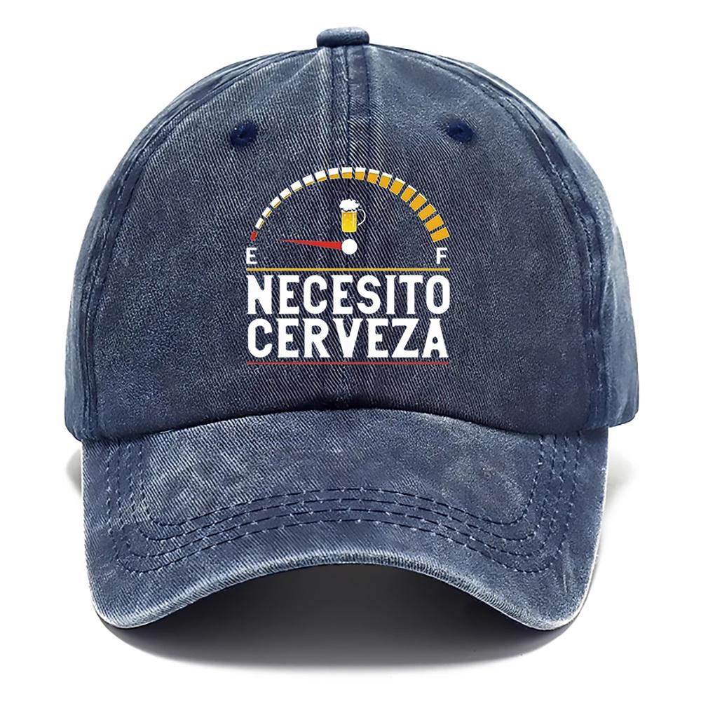 1pc NECESITO CERVEZA Beer Lovers Spanish Phrase Baseball Cap  Adjustable Breathable Unisex Hat with Spanish