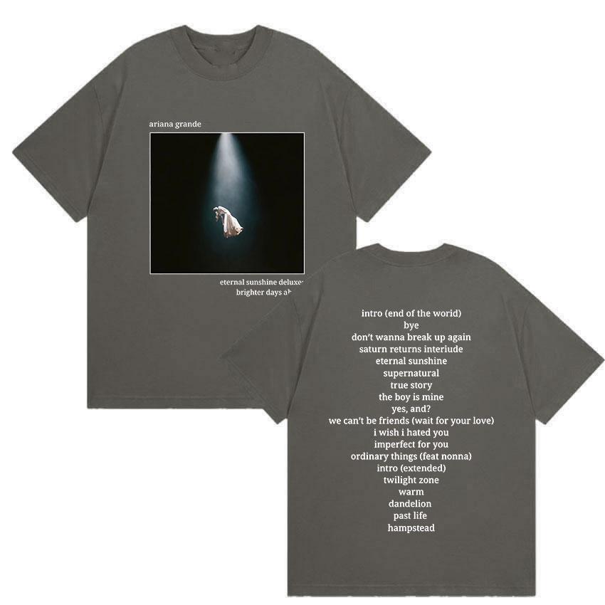 

Ariana Grande Brighter Days Ahead Album Graphic T Shirts Unisex Women Hip Hop Fashion Summer Cotton Short Sleeve Tees Streetwear 4XL