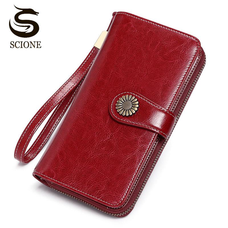 Portefeuille Femme Grand Format Long, Porte Feuille Avec Feuille Unique