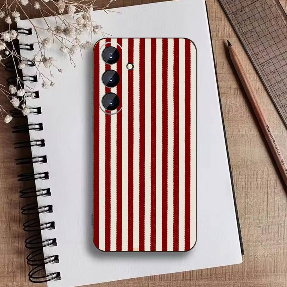 

Burgundy White Stripe Phone Case For Samsung Galaxy A73,A72,A71,A70,A52,A51 Others Soft Black Cover Samsung a71 4g