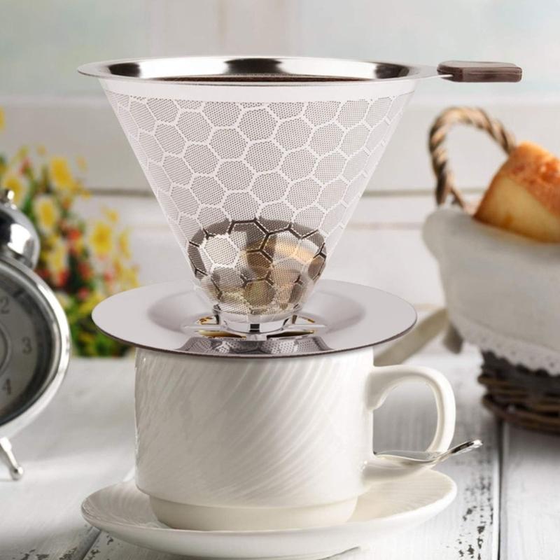 Permanent Stainless Steel Coffee Filter Screen Paperless Hand Brewed Mesh Strainer for Home Brewing Enthusiasts