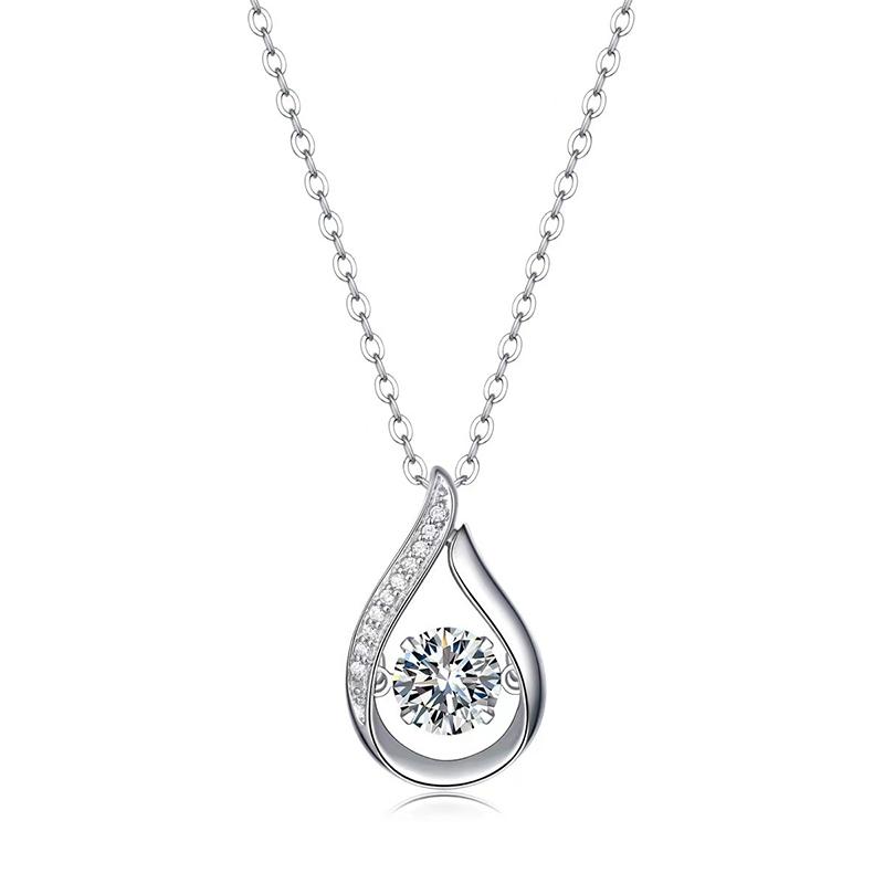 925 Sterling Silver Zircon Woman Necklace Shiny Charm Geometric Shape Pendant Choker Birthday Party Gift Exquisite Jewelry