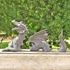 Dragon Sculptures Resin Giant Lawn Sculpture Gothic Fantasy Dragon Figures Art Garden Patio Lawn Statues Decoration
