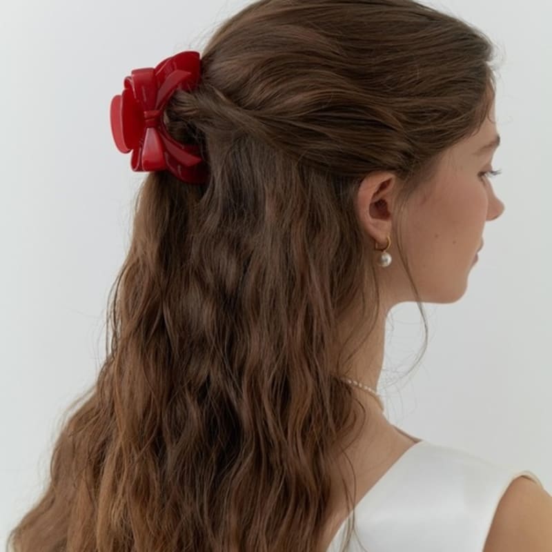 

CARRY BARRETTE Carry Barrette Arch Ribbon Hair Claw Marble White