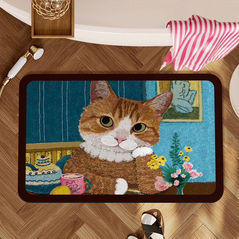 Cute Kitten Non-Slip Water-Absorbent Bathroom Mat