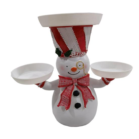 

Christmas Santa Claus Tray Cartoon Snowman Cake Stand Candy Snacks Treats Holder with 3 Trays Xmas Holiday Party Decorative Tray Snowman