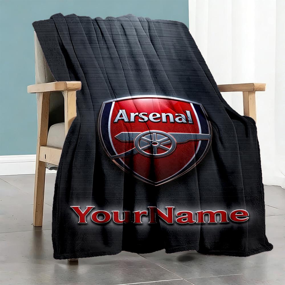 Arsenal Personalized Text Blanket Throw Personalized Blanket Soft & Cozy Throw For Livingroom Office Chair Chair Bed Four Seasons Multipurpose
