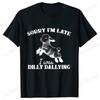 Sorry I'm Late I Was Dilly Dallying T-shirts for Women Funny Sheep Graphic Y2k Tops Summer Short Sleeve Tees Female Clothing