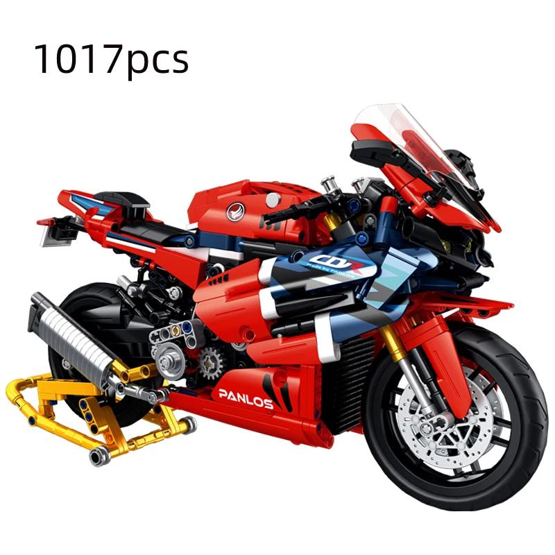 Technický model motocyklu, motorky, auta, stavebnice, závodní motorka, vozidla, kostky, hračky pro děti, dárky