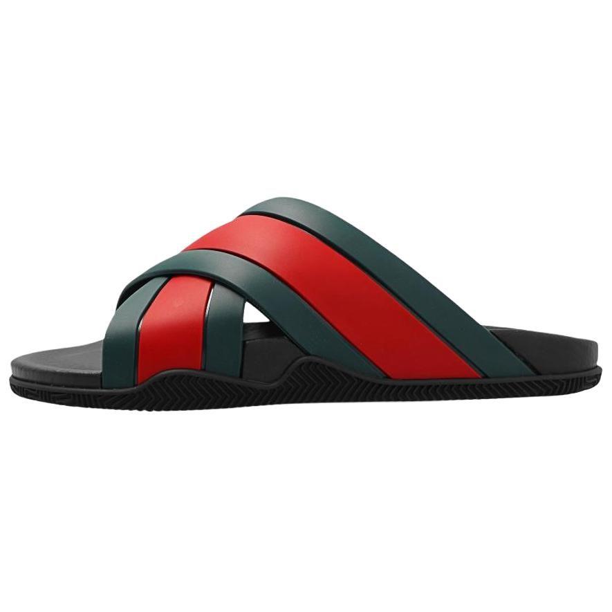 Gucci Wmns Slide Web Stripe `Black`