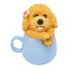 Originality Cup Dog Ornament Synthetic Resin Crafts Garden Decoration for Home YardYellow