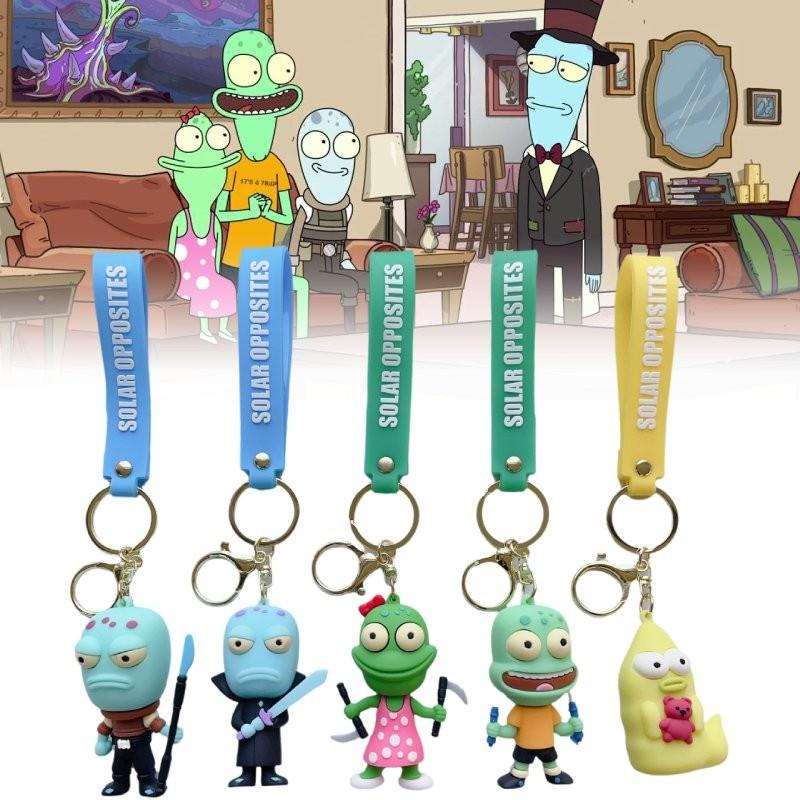 Creative Cartoon Alien Keychain Pvc Keyring For Fun Gift Ideas Unique Modern Art Style