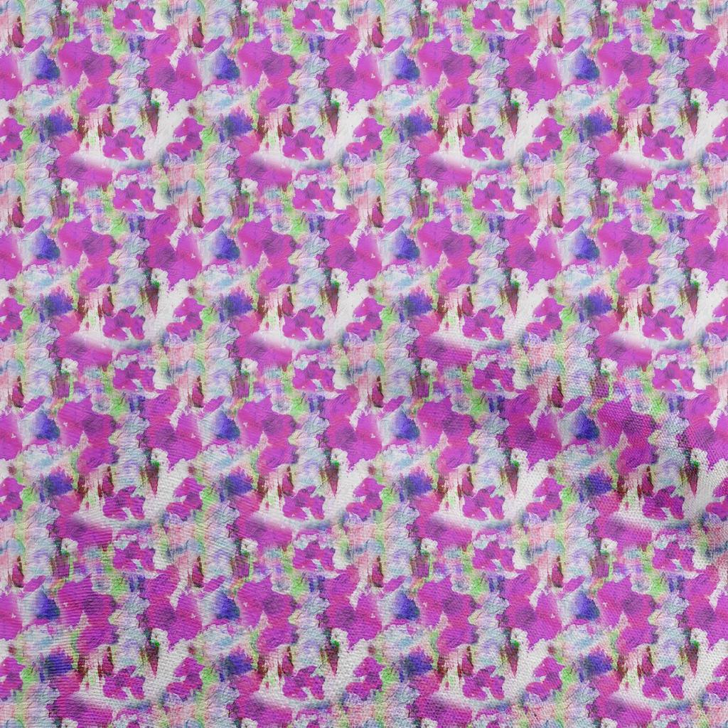 oneOone Cotton Poplin Blue Fabric Abstract Floral Dress Material Fabric Print Fabric By The Yard 42 Inch