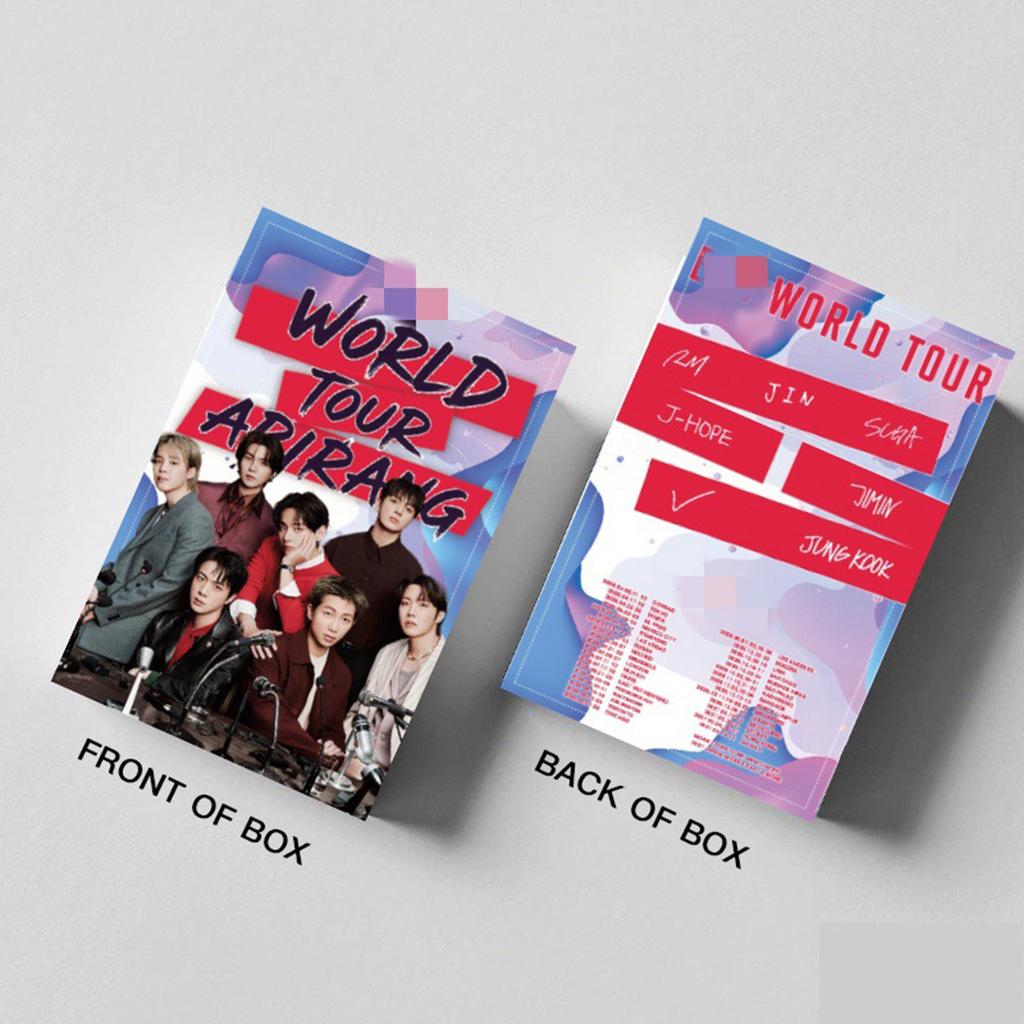 World Tour Photocard Set Featuring Multiple Member Images and Tour Locations Printed On Durable Cardstock Collectible Cards for Fans