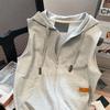 Women's Spring/Summer Sleeveless Hooded Vest Korean-Style Zipper-Front Cardigan Jacket