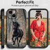 Frisianhorse Black Horse Art Phone Case Black Matte Thin Phone Case For iPhone17 16 15 14 13 ProMax