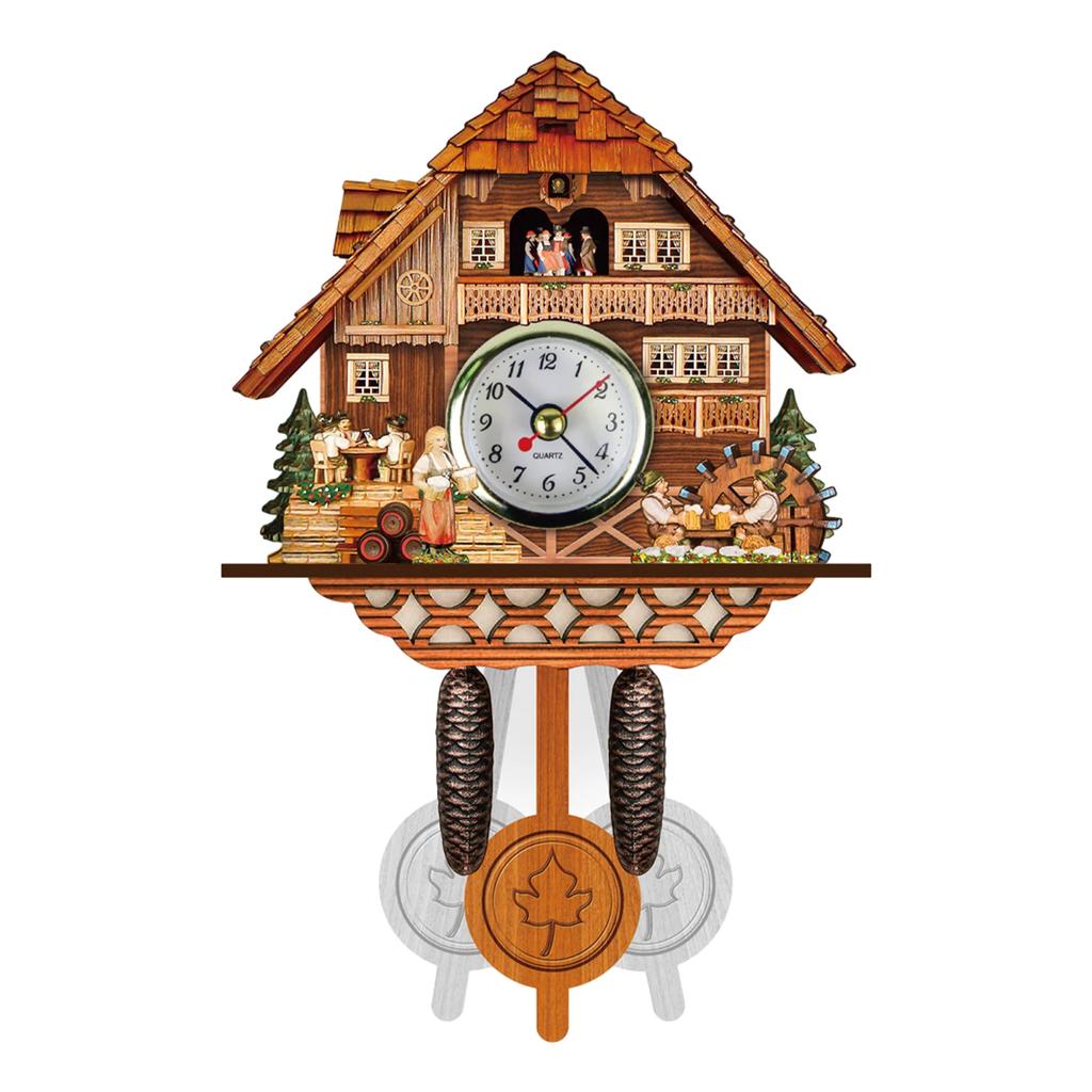 Traditional Black Forest Chalet Clock Charming Home Décor Imitation Wood Style Cuckoo Clock CM003