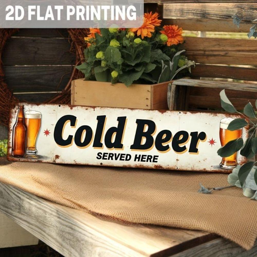 Retro Metal Wall Art for Home Office Beer Bar Decor