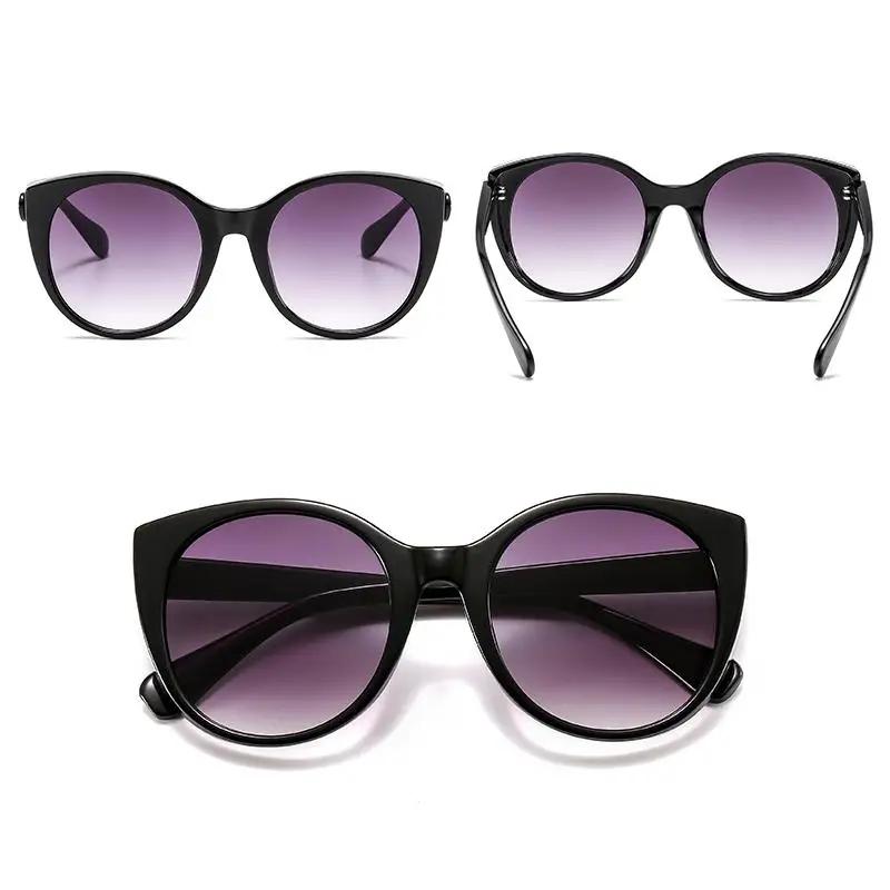Vintage Cat Eye Sunglasses Women Fashion Brand Desi Oversized Gradient Glasses Retro Blue Leopard Shades lunette eil femme