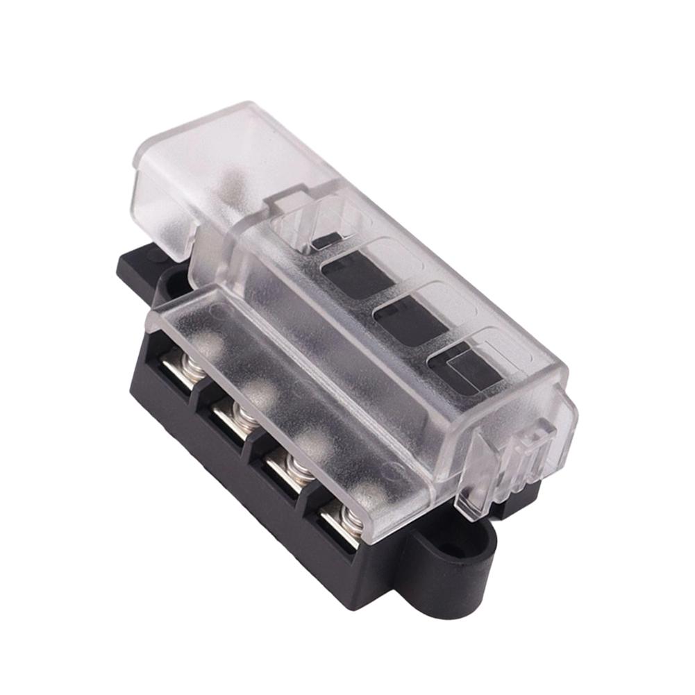 Universal 4 Ways Blade Fuse Block Box 12V 24V High Quality Fuses Box 1 In 4 Out Car Fuse Holder Box Marine Auto Fuse Connector