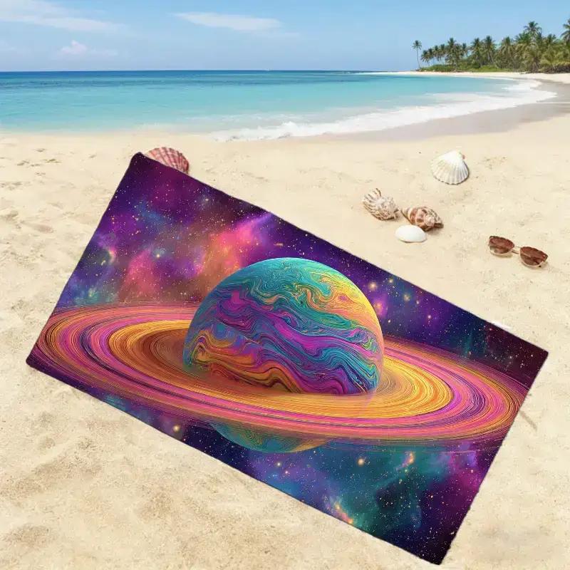 Ein thematisches Strandtuch mit dem Konzept der Antimaterie, entworfen für ein Fantasy-Festival. Absorbierend, Hochdimensionaler Raum