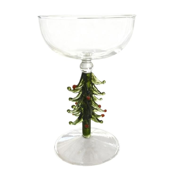 Christmas Tree Themed Stemmed Glass Cup For Ice Cream Dessert Home Decoration Gift For Friend Family Holiday Celebration 1