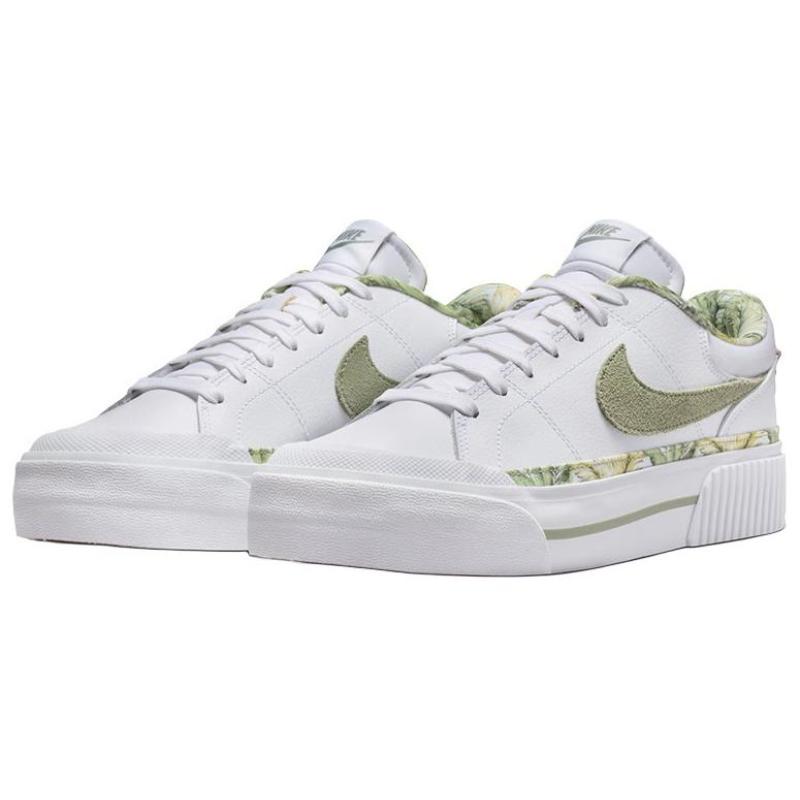 Nike Court Legacy Lift White Multi Color Gum Medium Brown Oil Green Women's Sneakers HF5054-100
