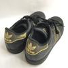 adidas originals SUPERSTAR SNAKE BLACK leather sneakers 28 black gold tongue trefoil(USED)