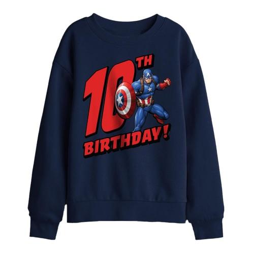 Captain America Childrens/Kids 10th Birthday Sweatshirt