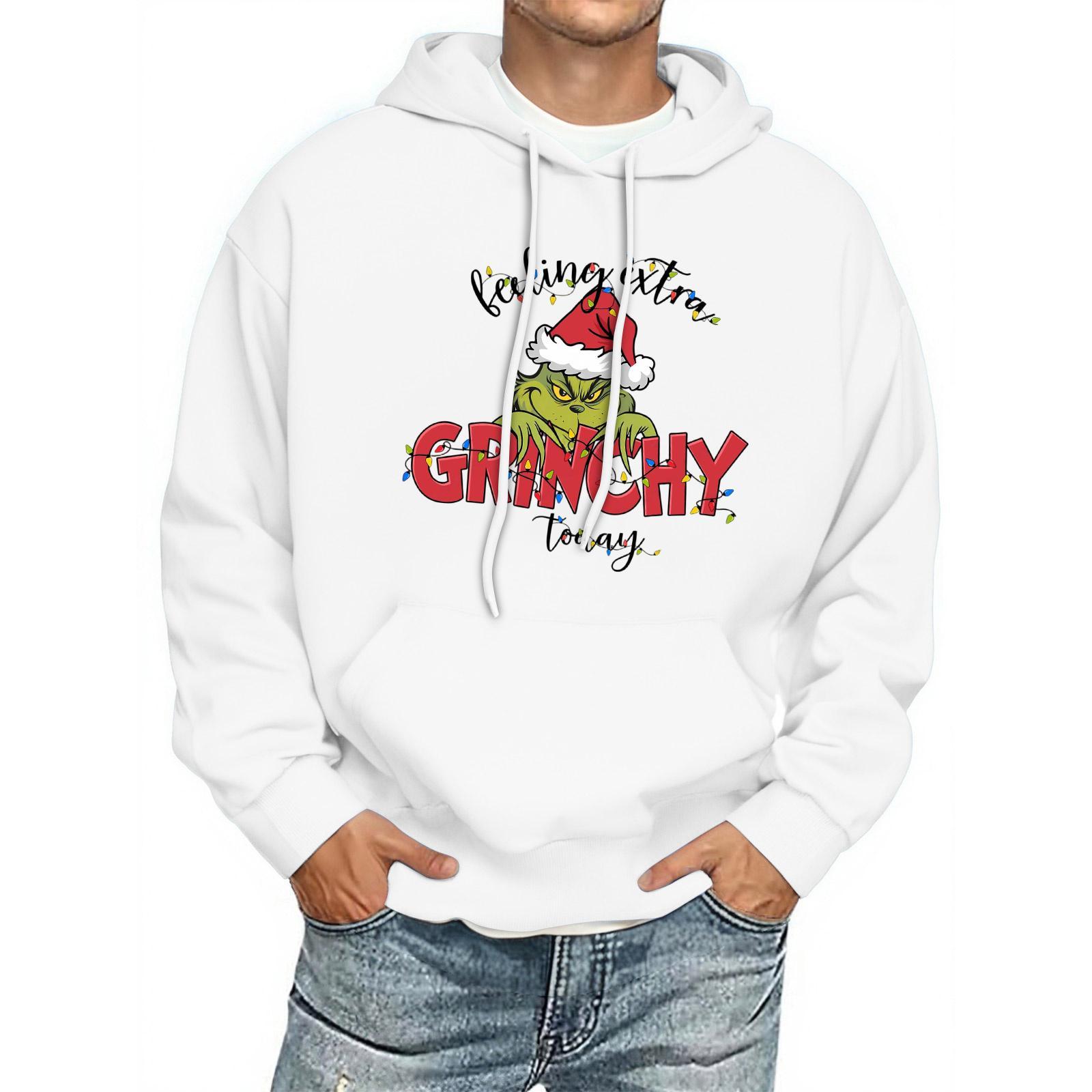 

Мужская толстовка с капюшоном с принтом, с длинным рукавом, повседневный пуловер, худи, толстовка с капюшоном XXL белый