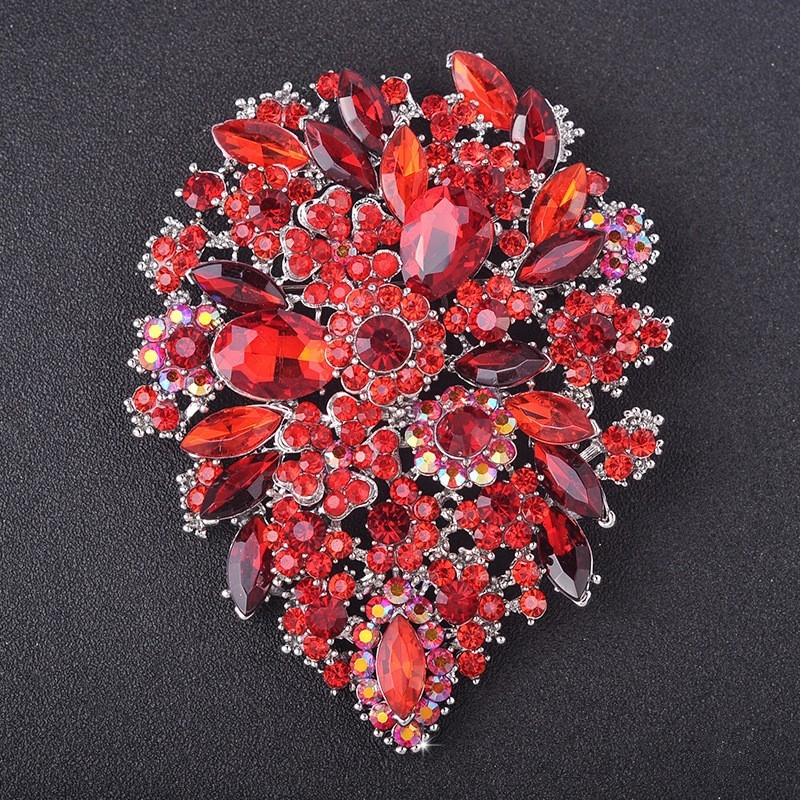 Luxury Full Crystal Exaggerated Broocch Badges For Women Men Elegant Rhinestone Waterdrop Pin  Lady Clothing Coat Corsages