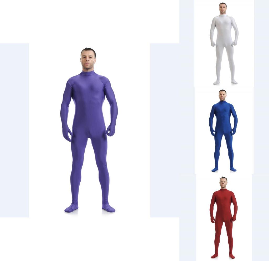 Luxurious Lycra Spandex Party Costume Bodysuit Catsuit Unitard No Hood Hands