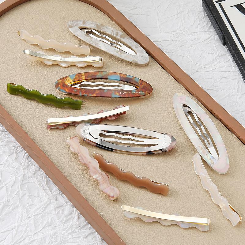 3 Acetic Acid Hairpins In Spring, Simple Bangs Clips On The Side, High-End Broken Hair Clips, Headgear.