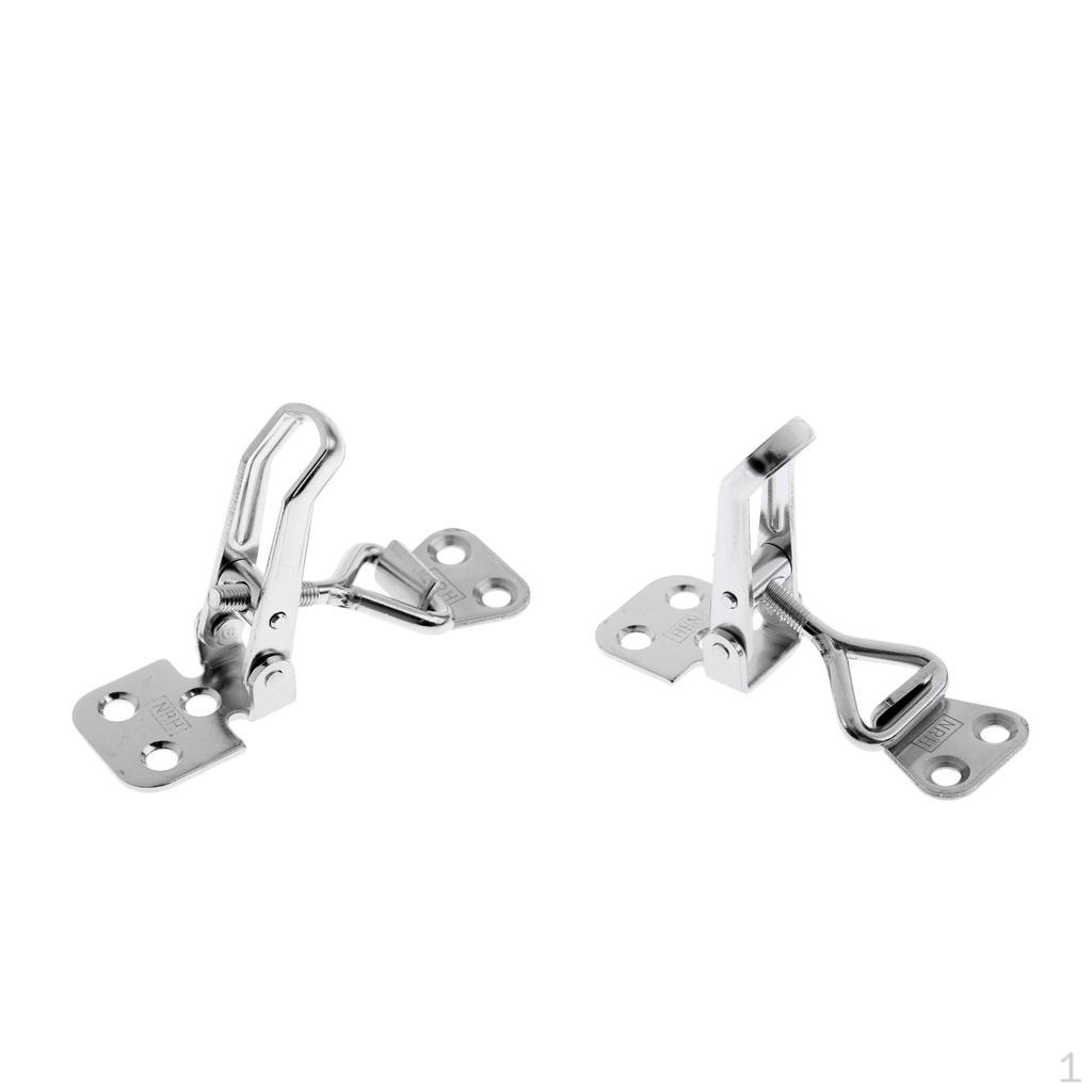 2x Stainless Anti-Rattle Fastener Marine Latch Locker Hatch Clamp