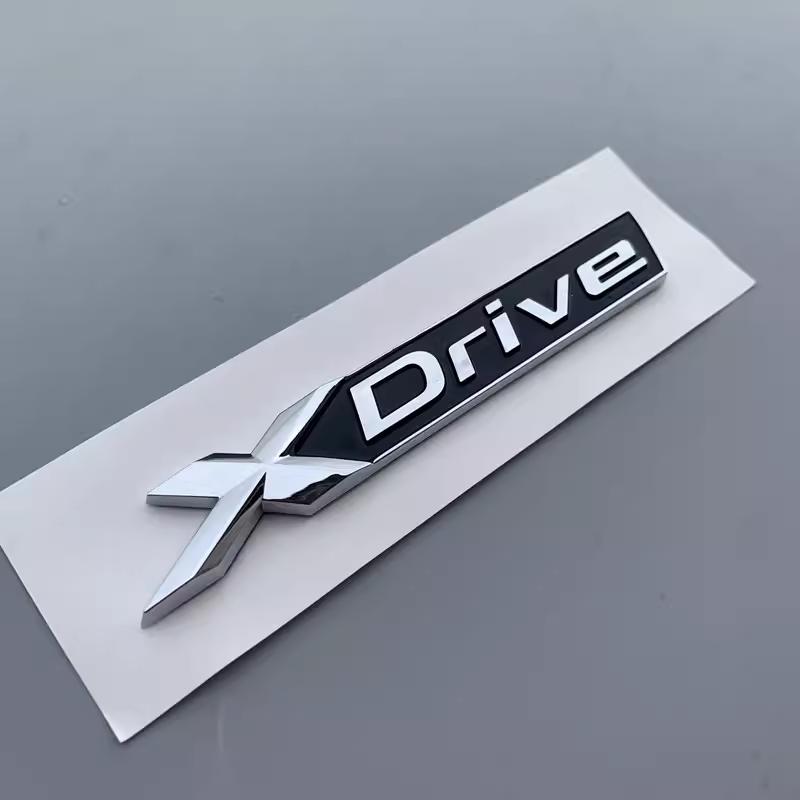 1X New Chrome Black Fender Lowercase Letters XDrive Emblems for BMW 1 3 4 5 6 7 Series X1 X3 X4 X5 X6 Z4 GT X Drive Badges