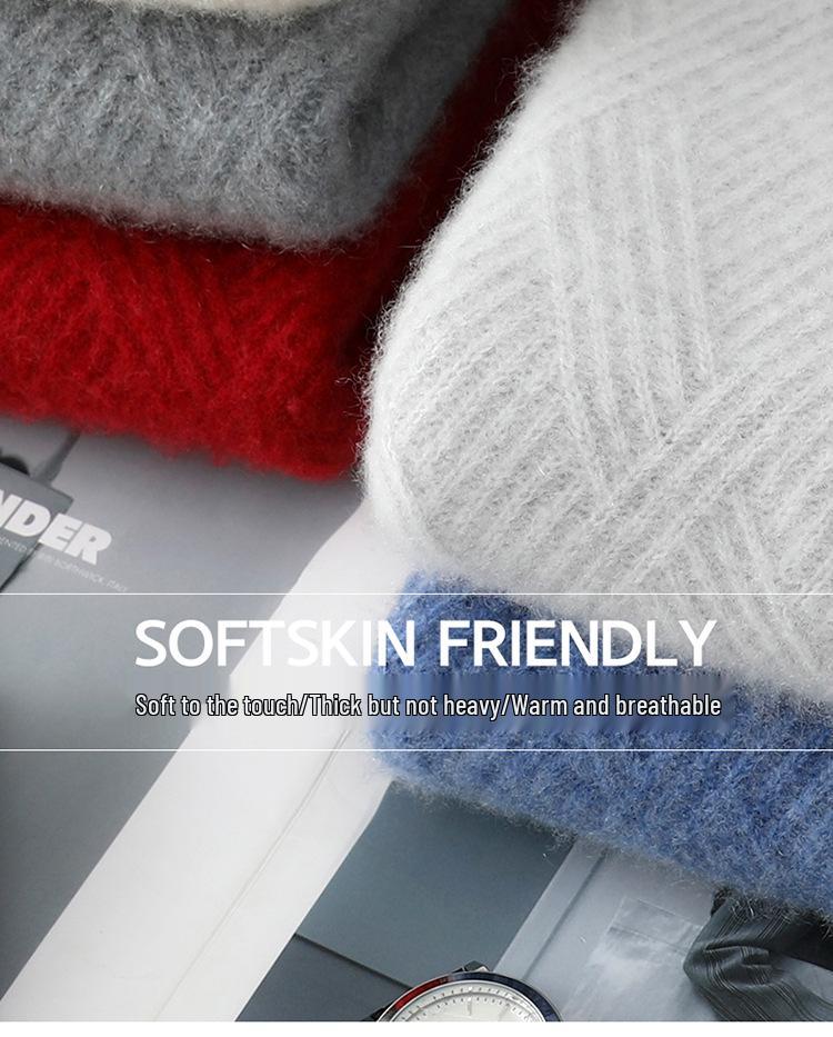 Men's Pure Wool Half-High Collar Zipper Sweater – Thick, Loose, Fashionable, Warm, and Skin-Friendly Layering Shirt