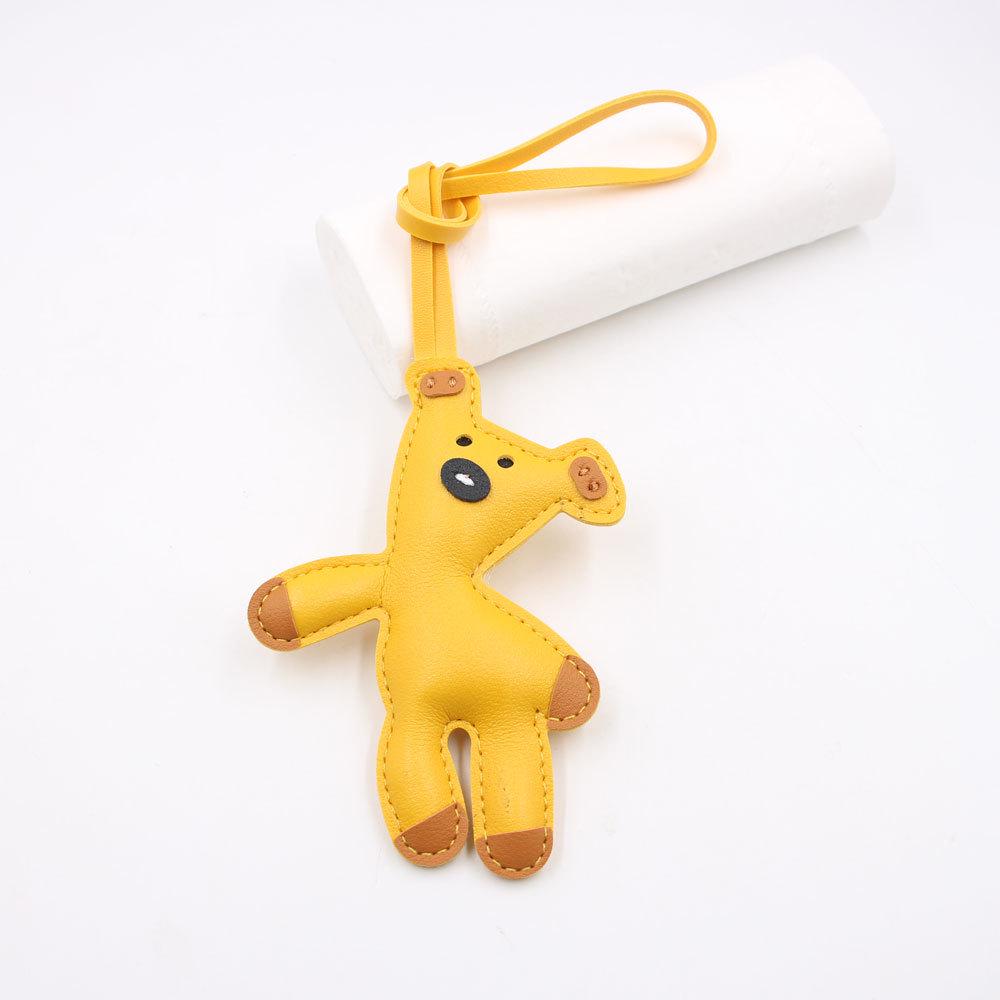 In Stock Cartoon Teddy Bear Leather Bag Pendant with Lanyard Accessories