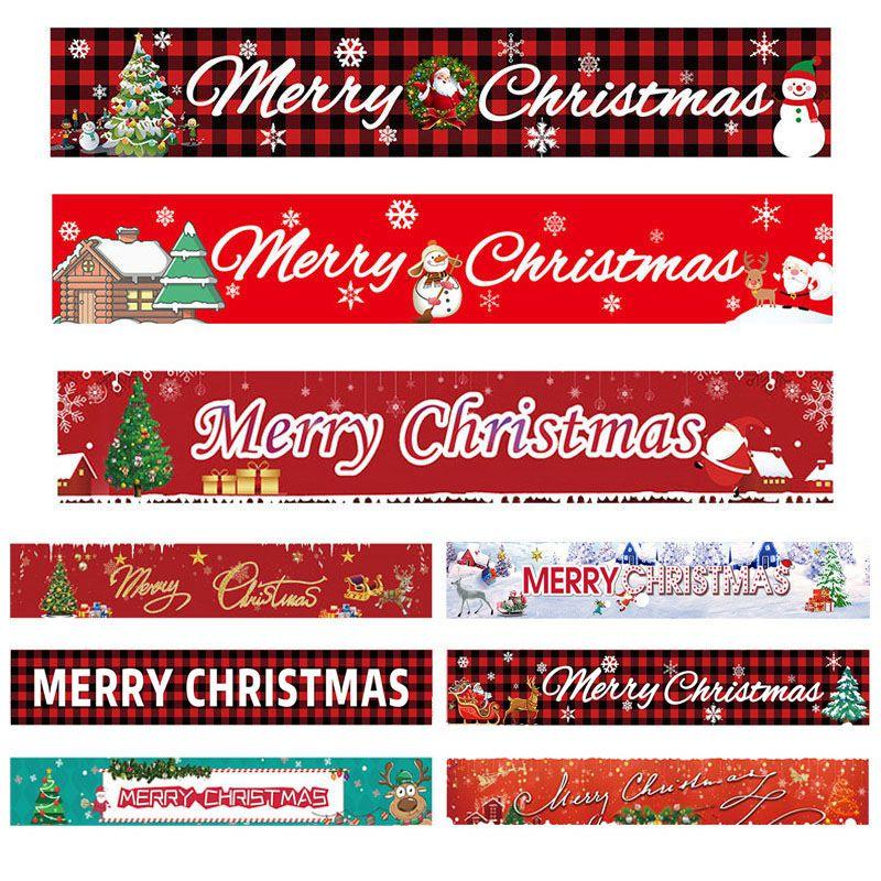 Vibrant Christmas Flags For Festive Decoration Square Shaped Polyester Banners