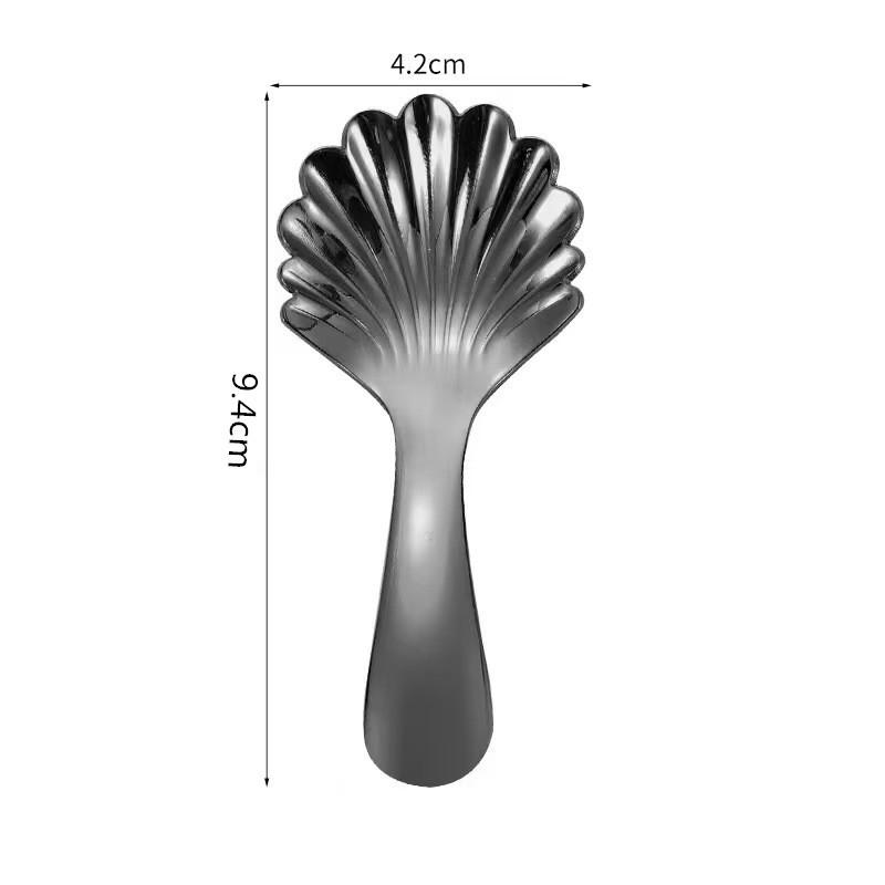 Kurzer Griff Muschelform Eisportionierer Gabel Edelstahl Zucker Salz Löffel Tee Kaffee Dessertlöffel Küchen Gewürzschaufel