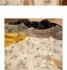 Chemise en Coton et Lin à Manches Longues et Décolleté en V Florale Gorge d'Hiver – Style Printanier Élégant pour Femme