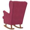 Vidaxl Rocking Armchair with Rubber Feet, Wine Red, Velvet